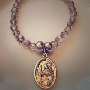2 for $25 Brown Copper Bracelet Saint Christopher